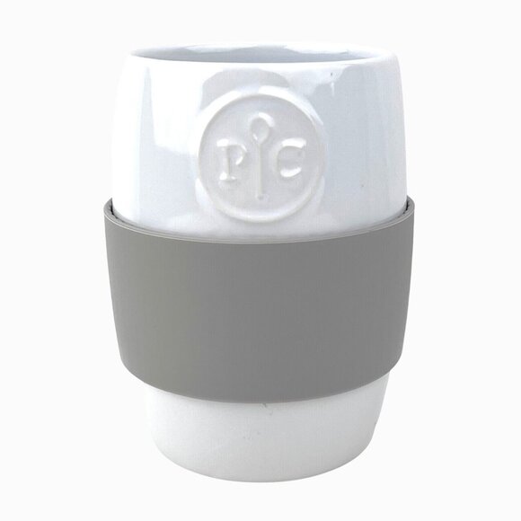 Pampered Chef Ceramic Egg Cooker Replacement w/ Gray Silicone Sleeve No Lid - Picture 1 of 7